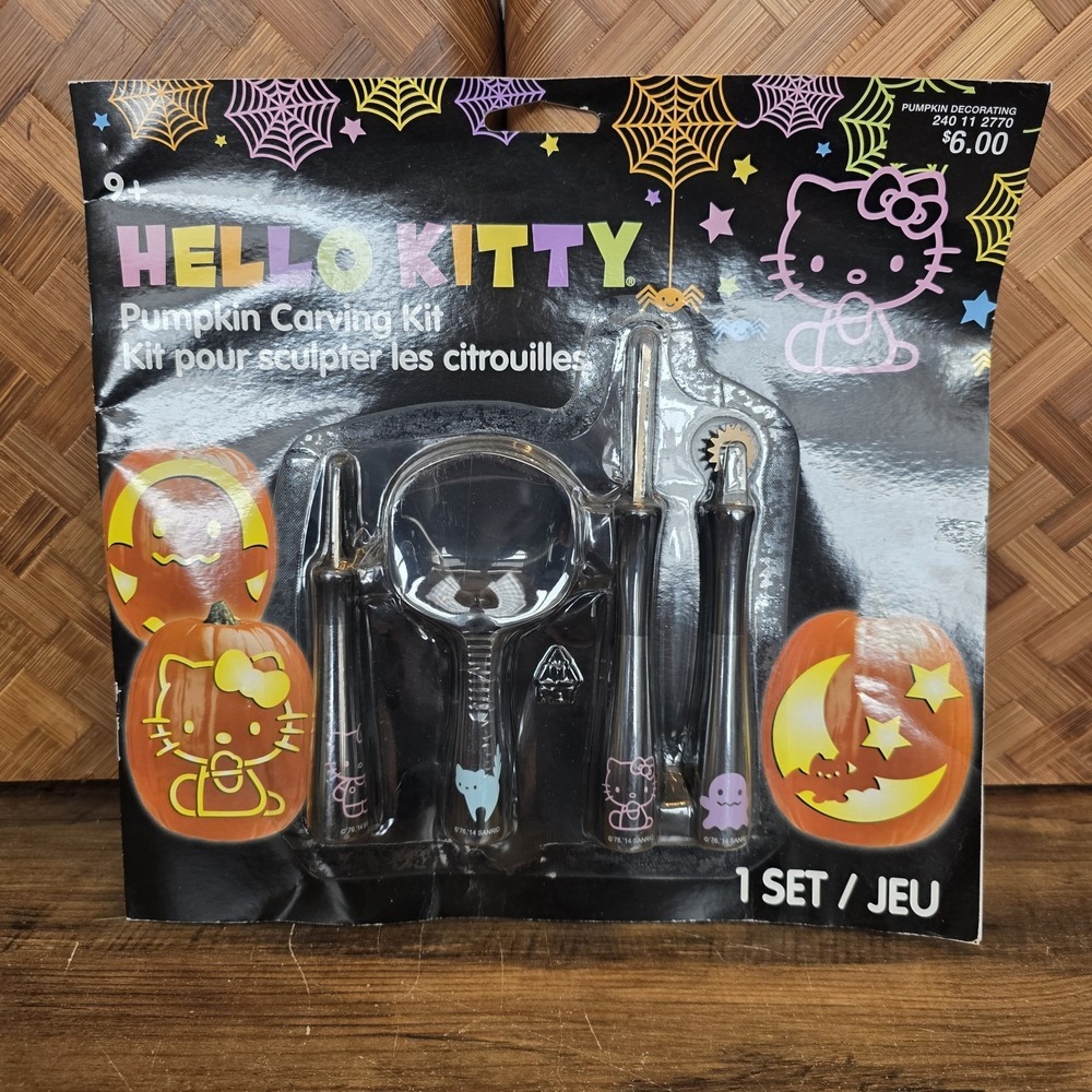 Hello Kitty Pumpkin Carving Kit 1 Set Includes 4 Tools 6 Patterns 1‎ Bonus